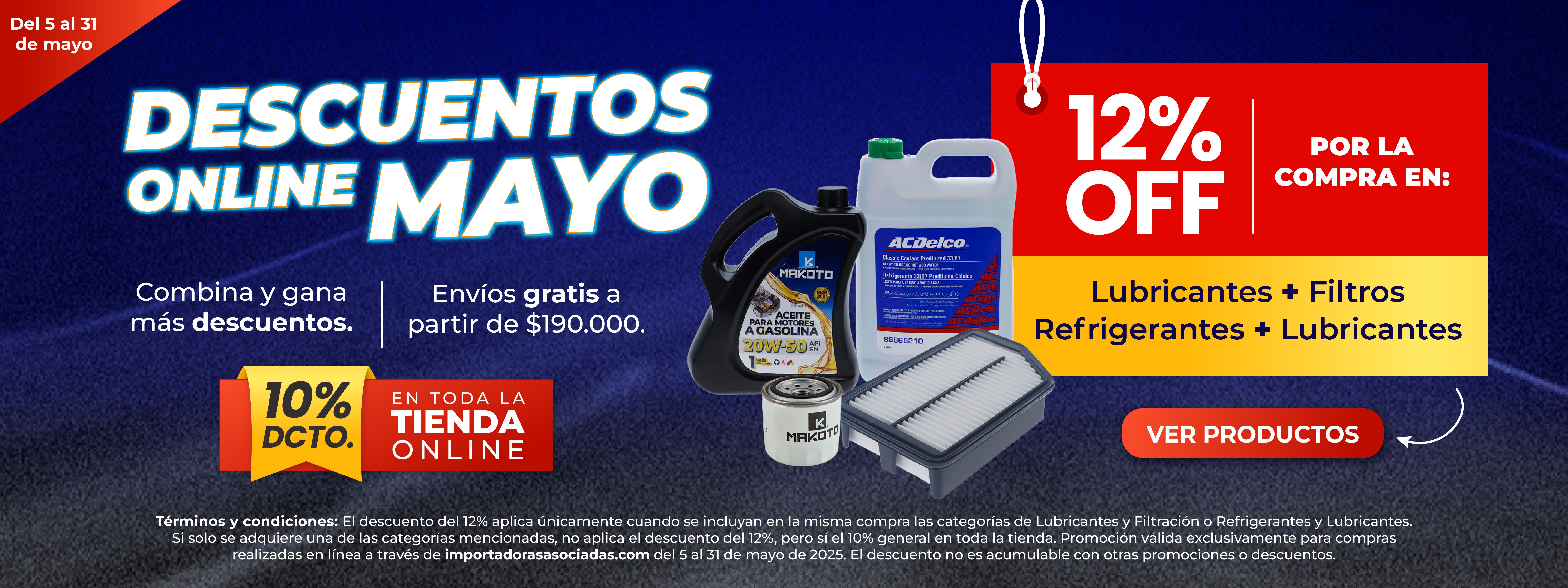 Descuentos Online Mayo 12% 10%